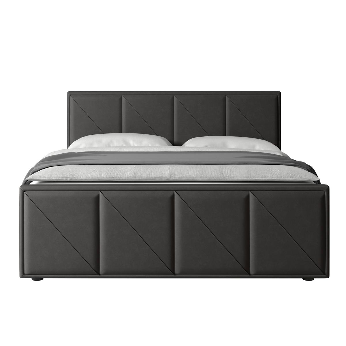Boxspringbett Oslo ca. 180x200 cm Anthrazit - Anthrazit/Schwarz, MODERN, Karton/Holzwerkstoff (180/200cm) - MID.YOU