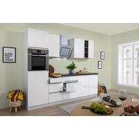 Küchenblock Premium Weiss mit E-Geräten B: ca. 270 cm - Weiß/Braun, MODERN, Holzwerkstoff (270cm) - Respekta