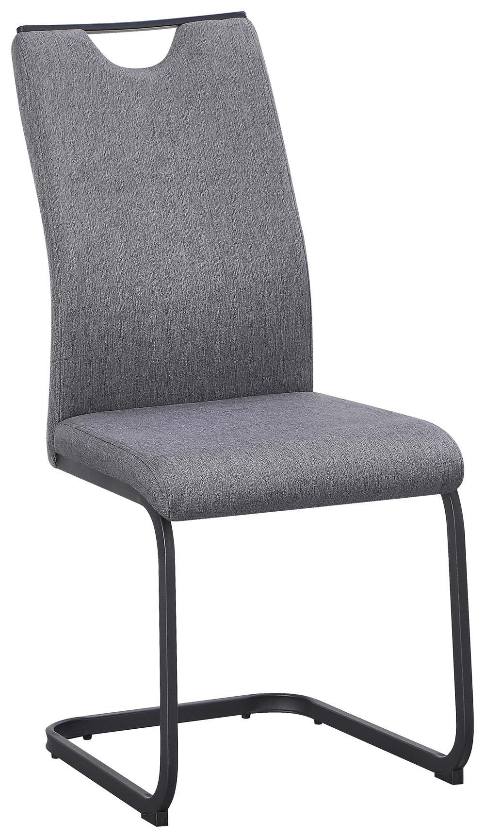 Scaun cantilever JOANA - negru/gri, Modern, metal/textil (44/98/58cm) - Based