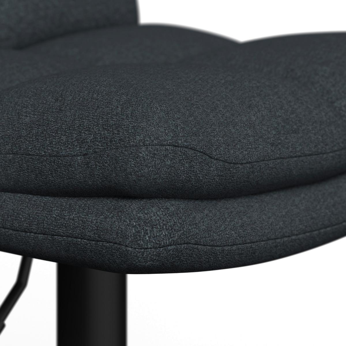 Barhocker Caja Schwarz Struktur Gepolstert - Schwarz, MODERN, Holz/Textil (47/87-107/49cm) - Bessagi Home