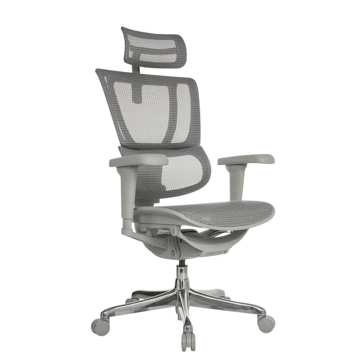 Drehstuhl Ergohuman Slim Ultra G Gen 2 Grau - Silberfarben/Grau, MODERN, Kunststoff/Textil (71/116 - 135/75cm) - MID.YOU
