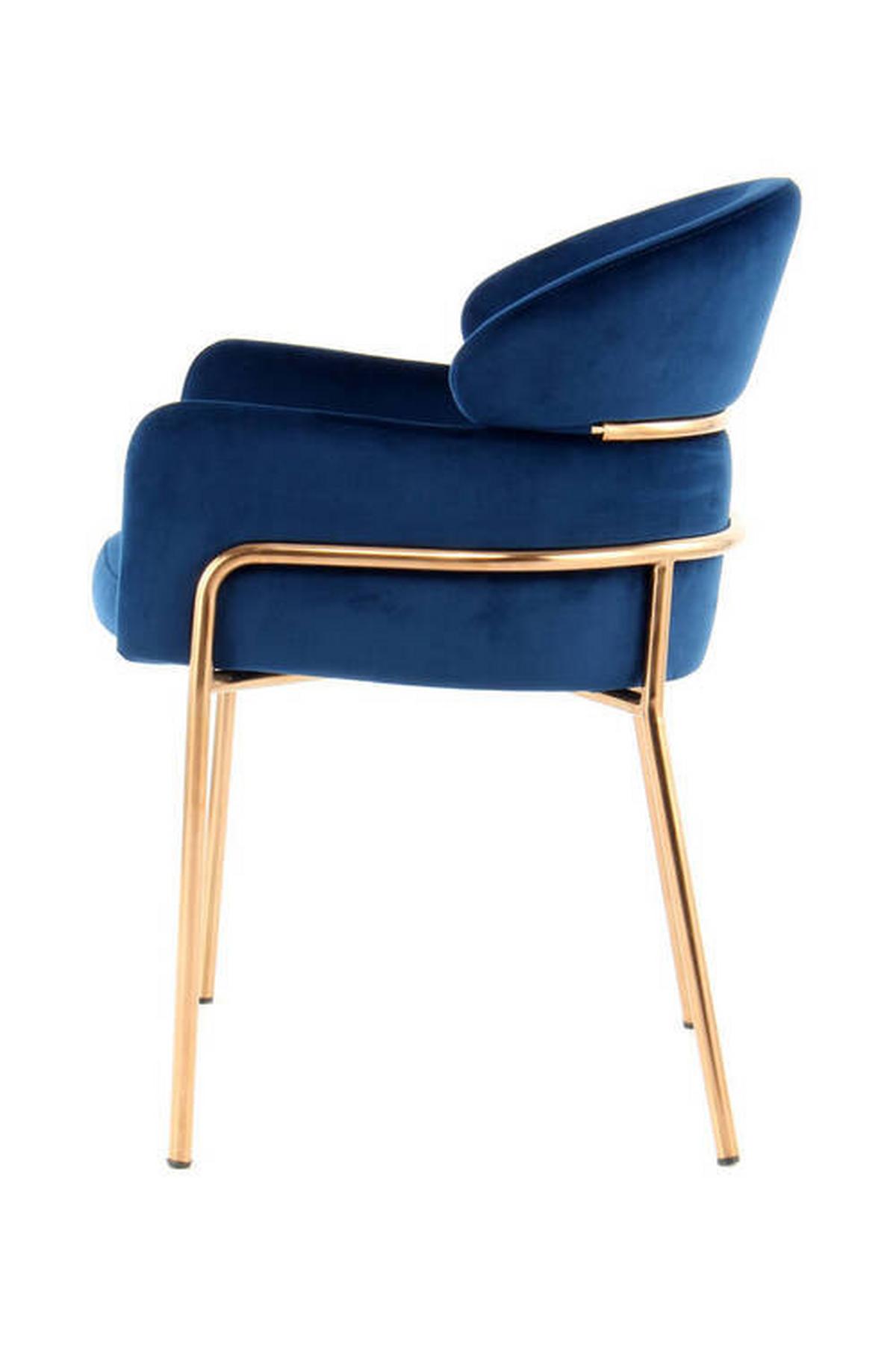 Karosszék Vnzpv-Blu - aranyszínű/kék, Modern, műanyag/textil (58/79/57cm) - Kayoom