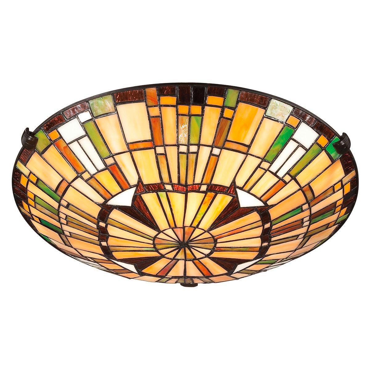 Mennyezeti Lámpa Qz-Reed-F-Vb - sötétbarna/többszínű, Konventionell, üveg/fém (14,6/42,0cm) - Elstead Lighting