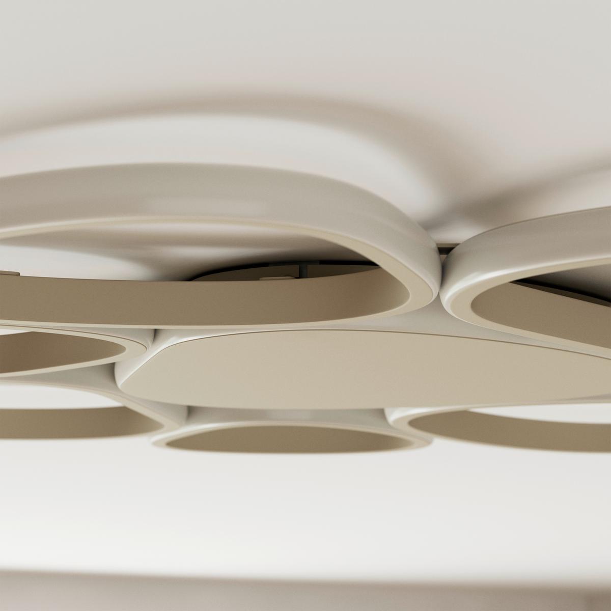 LAMPA SUFITOWA LED ACRUX *SBN* - kolor piaskowy, Design, tworzywo sztuczne/metal (89,5/79/4cm) - Novel