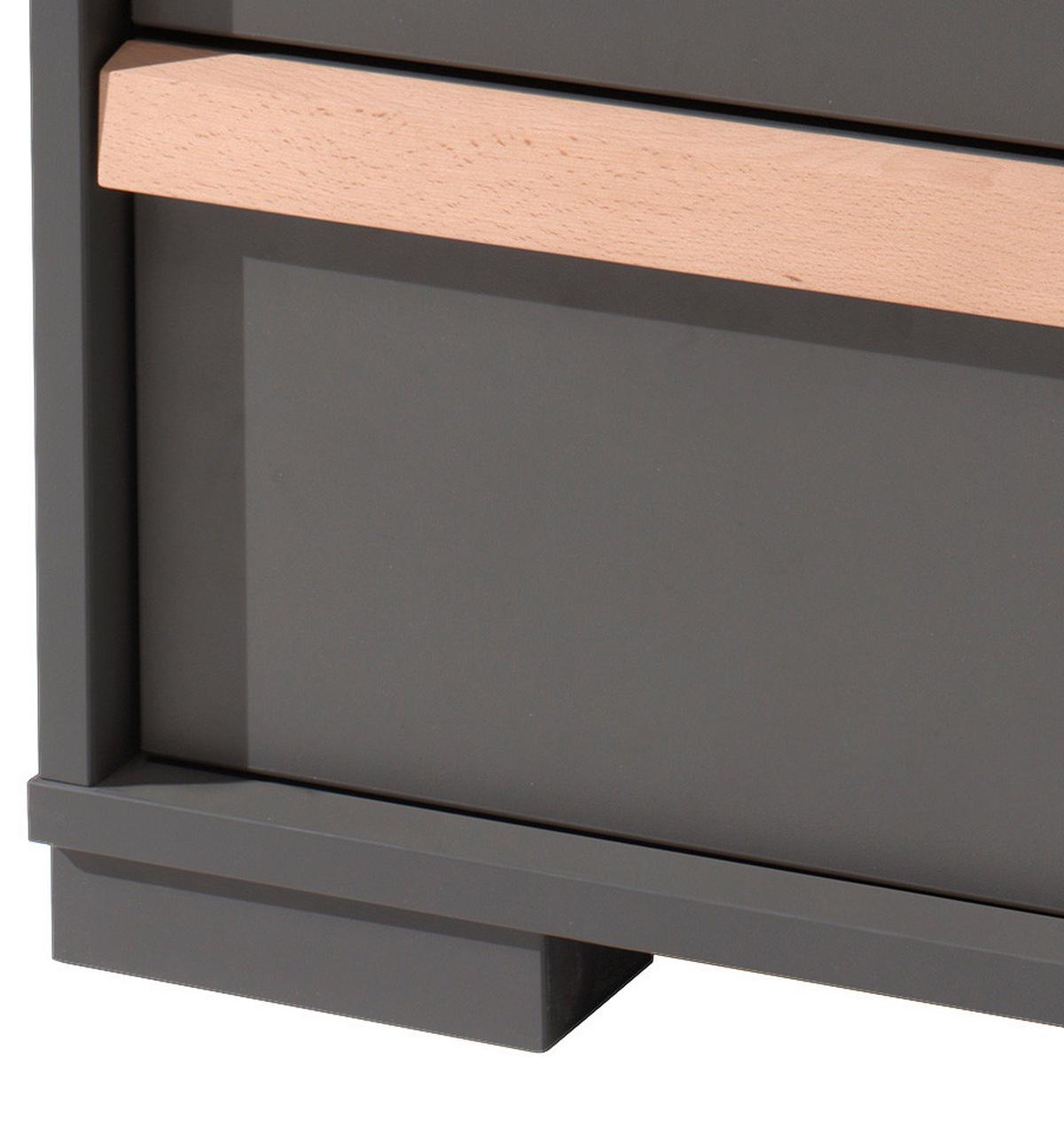 NACHTSCHRANK London B: 48,1 cm Anthrazit - Anthrazit/Buchefarben, MODERN, Holz/Holzwerkstoff (48,1/48,8/40cm) - MID.YOU