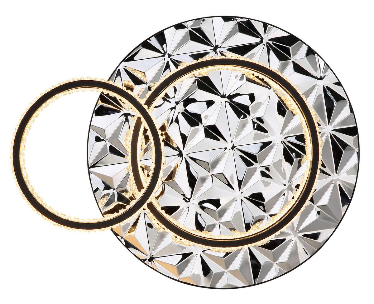 LED-DECKENLEUCHTE 67361C DELLA II - Klar/Chromfarben, Design, Kunststoff/Metall (50,5/40/14cm) - Globo