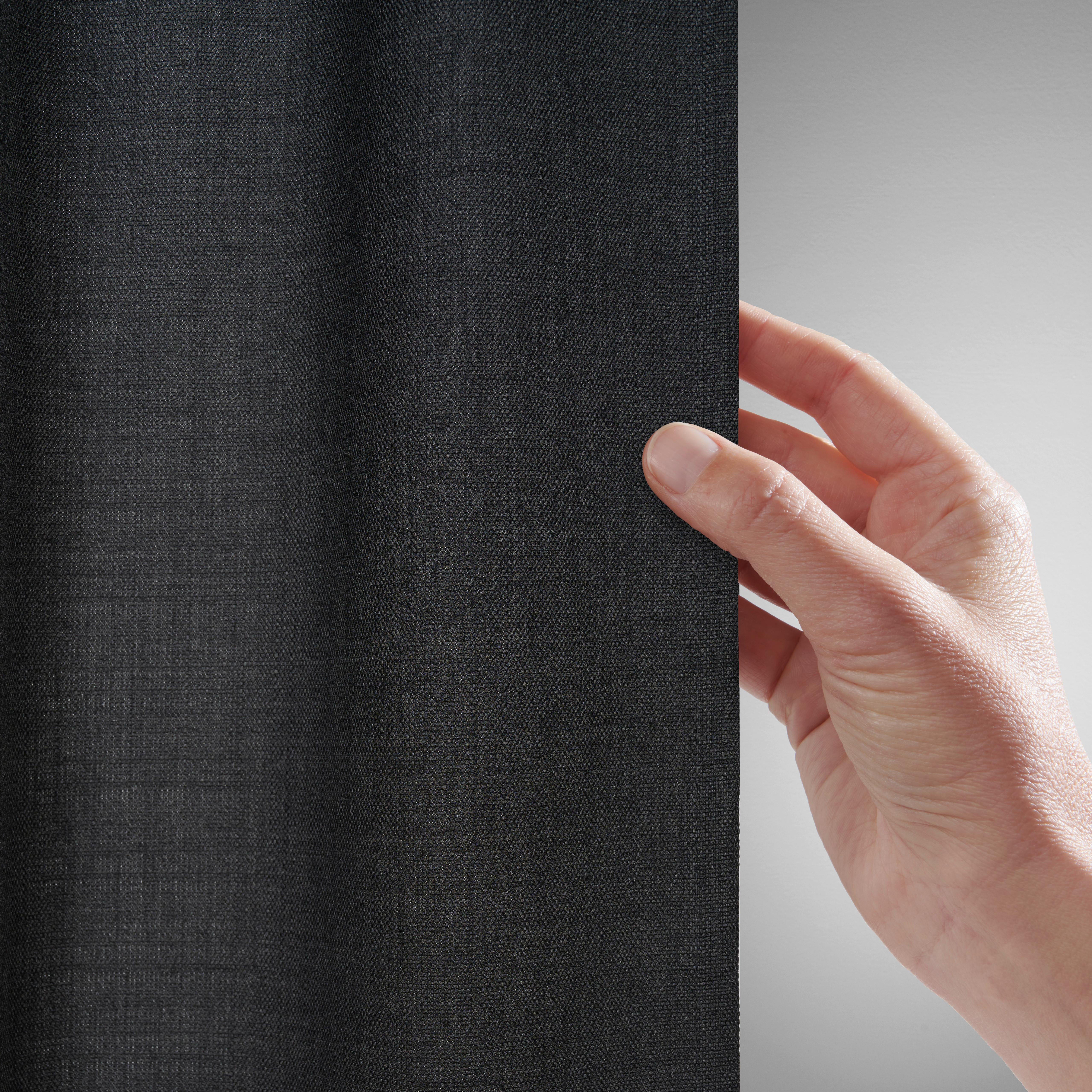 GARDINLÄNGD LEO -AKT- -EXT- - svart, textil (135/255cm) - Premium Living