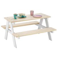 Kindertisch aus Kiefer in Weiss/Naturfarben - Weiss/Naturfarben, Konventionell, Holz (90/50/82cm) - Zandiara