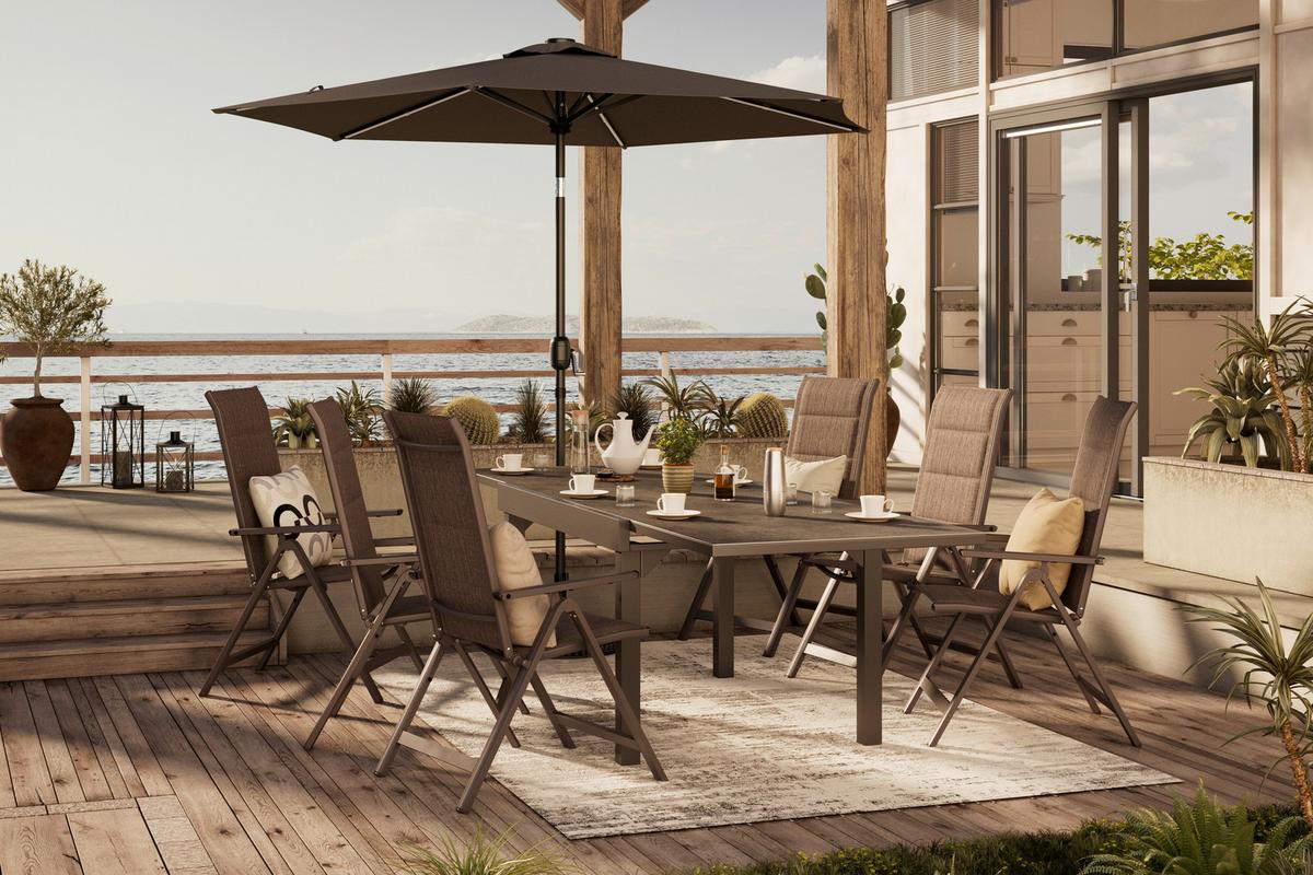 PARASOL PRZECIWSŁONECZNY MERIA - ciemnoszary, Modern, metal/tkanina - Ambia Garden