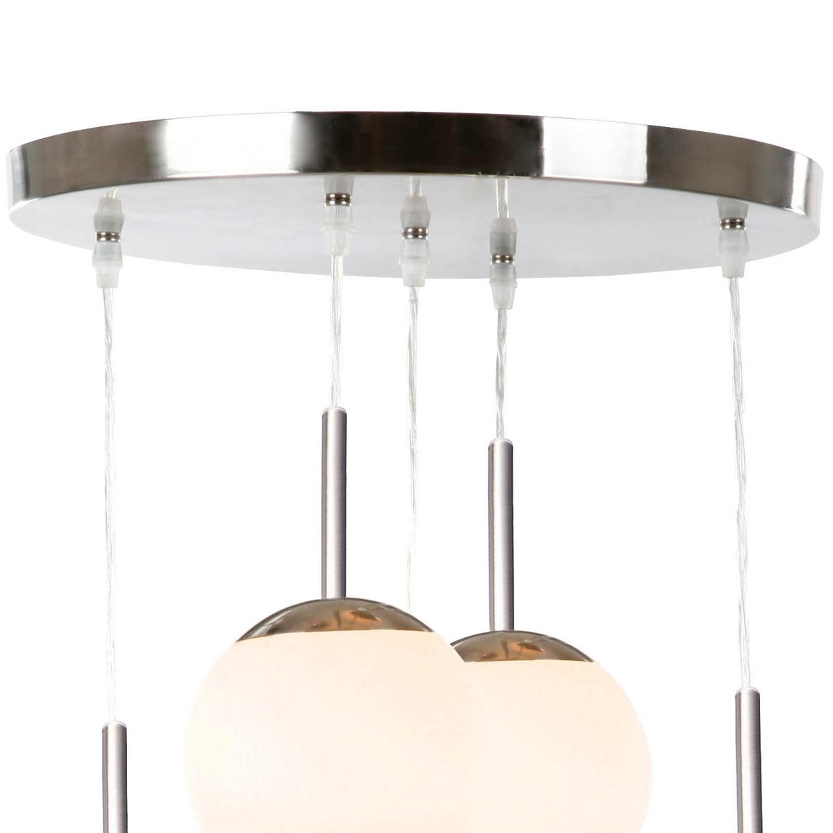 VISEĆA SVJETILJKA BALLA - boje nikla/opalna, Basics, staklo/metal (50/90cm) - Globo