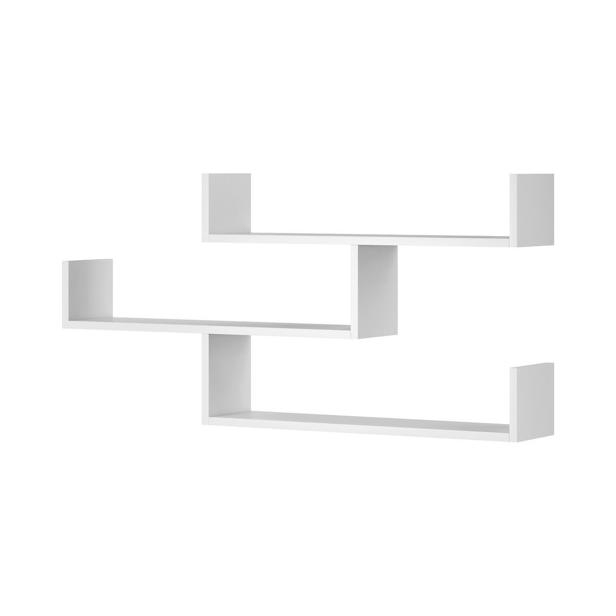 Stenski Regal Trio, Bela - bela, Basics, leseni material (119,1/55/18cm) - P & B