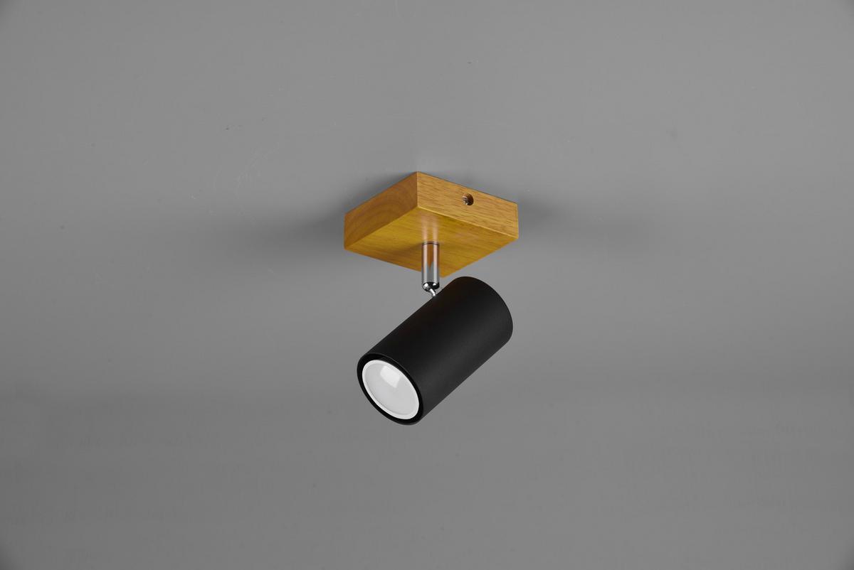 Strahler Spot Marley Schwarz max. 15 Watt - Schwarz, Design, Holz/Metall (9/16/12cm) - Trio Leuchten