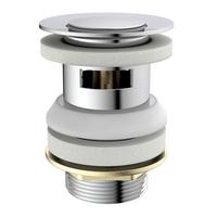 Sanitärzubehör Press-Exzenter mit Überlauf - Chromfarben, Metall (15,5/9,5/6,5cm) - Schütte