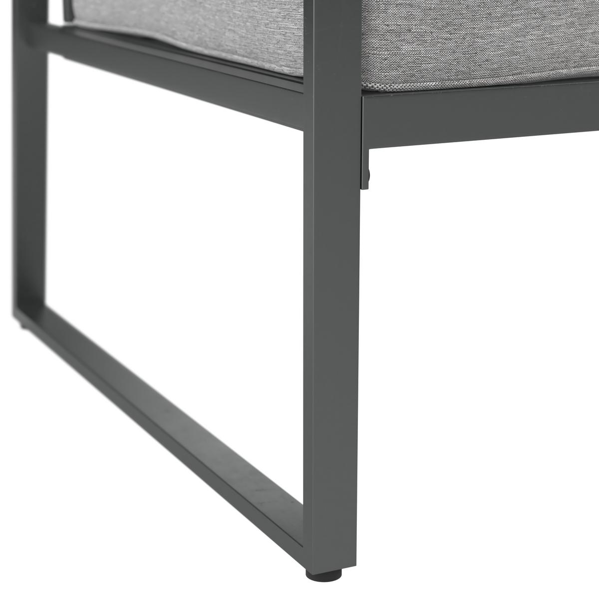 Lounge Garnitura Luzern, Siva, Akacija, 5-Delno - siva/naravne barve, Moderno, kovina/tekstil (190/190cm) - Beldano