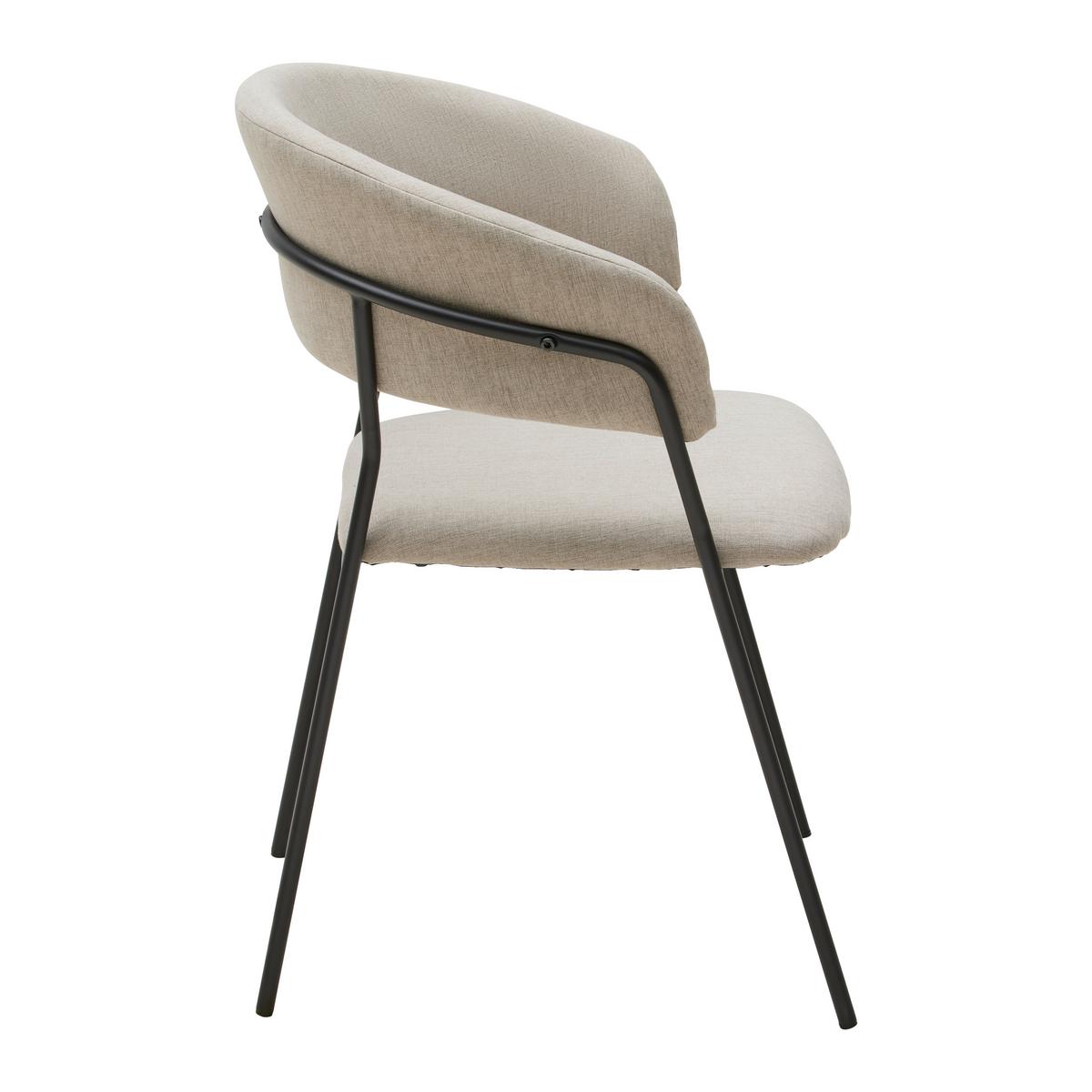 Armlehnstuhl Alice in Beige - Beige/Schwarz, Design, Holz/Textil (53/80/59cm) - Mömax