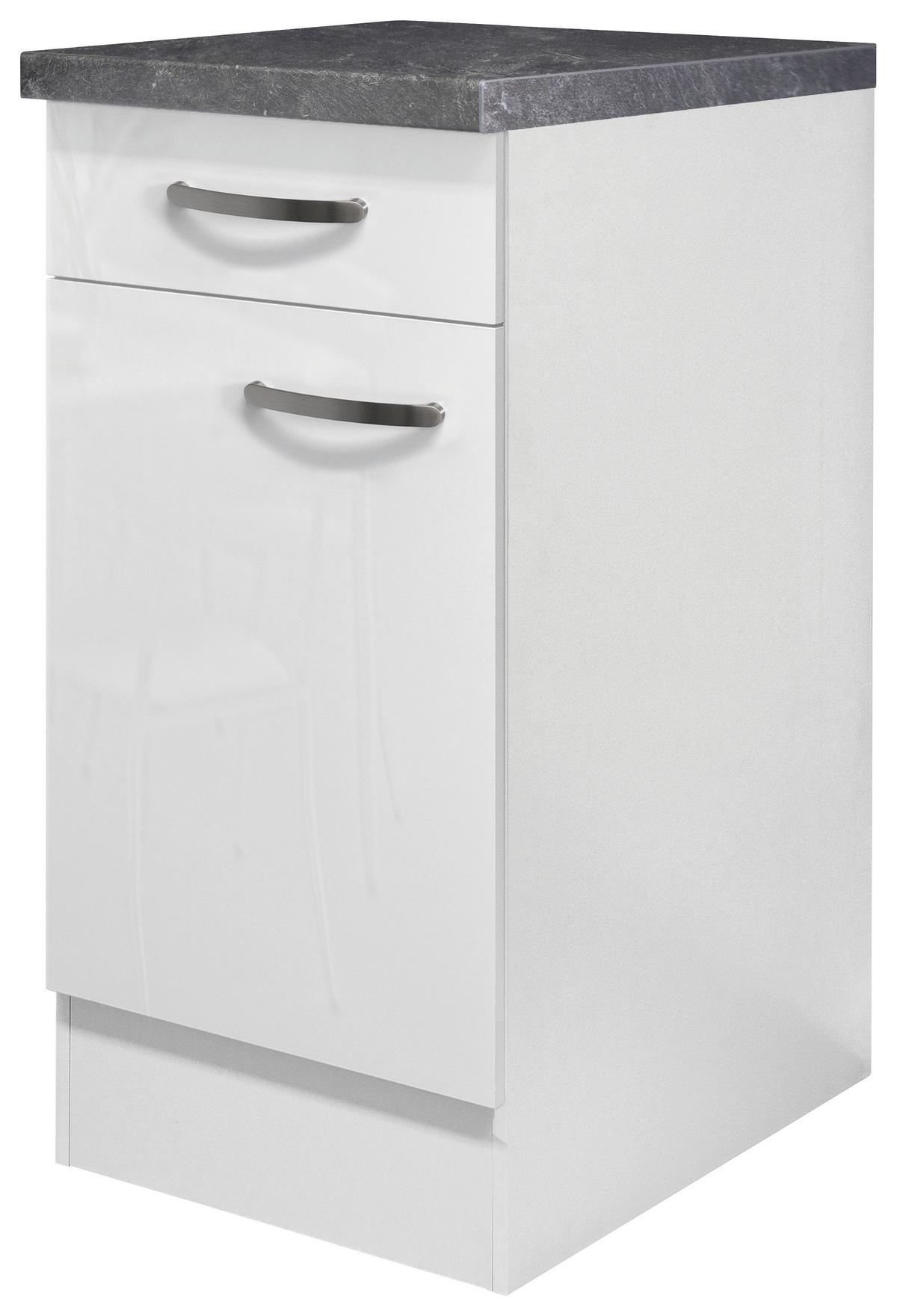 Kuhinjski Donji Element Alba Us40 - bijela/boje oplemenjenog čelika, Moderno, drvni materijal/metal (40/86/60cm)