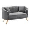 TWEEZITSSOFA HOPE - Natuurlijke kleuren/Grijs, Modern, Hout/Textiel (141/77/73cm) - Bessagi Home