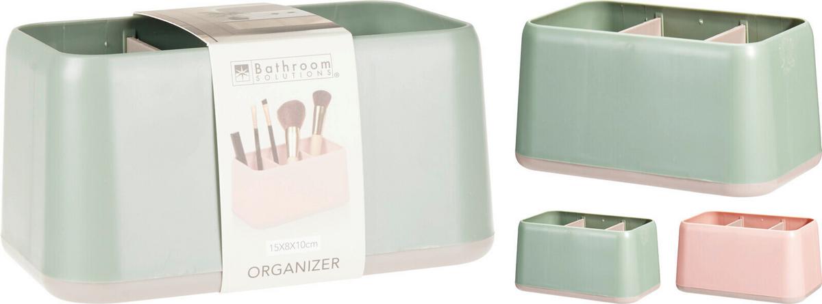 Kozmetikai Rendszerező Bud - pink/zöld, műanyag (15/8/9,8cm)