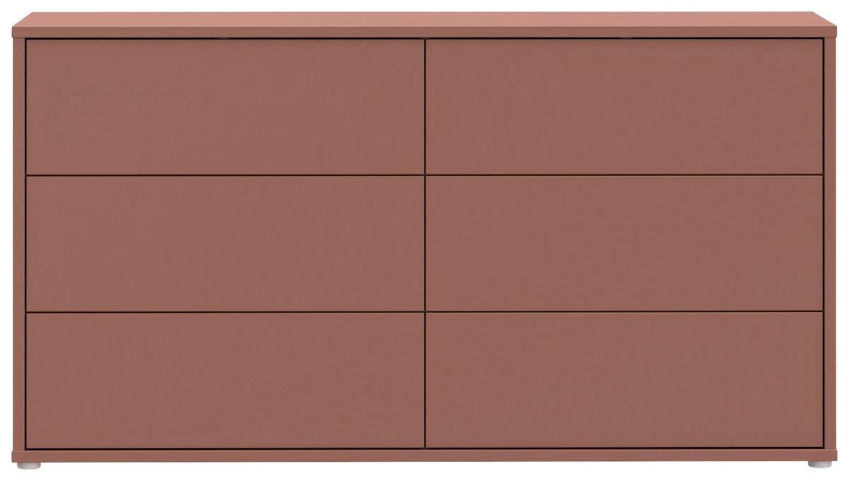 Komoda Alice, Terakota - srebrne barve/terakota, Trend, umetna masa/leseni material (155/83/42cm) - Carryhome