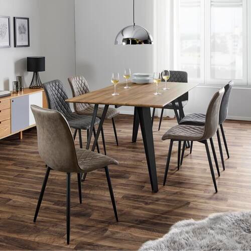 Esstisch Gino Teakfarben MDF ca. 160x90 cm - Schwarz/Teakfarben, MODERN, Holz/Metall (160/90/76cm) - Bessagi Home