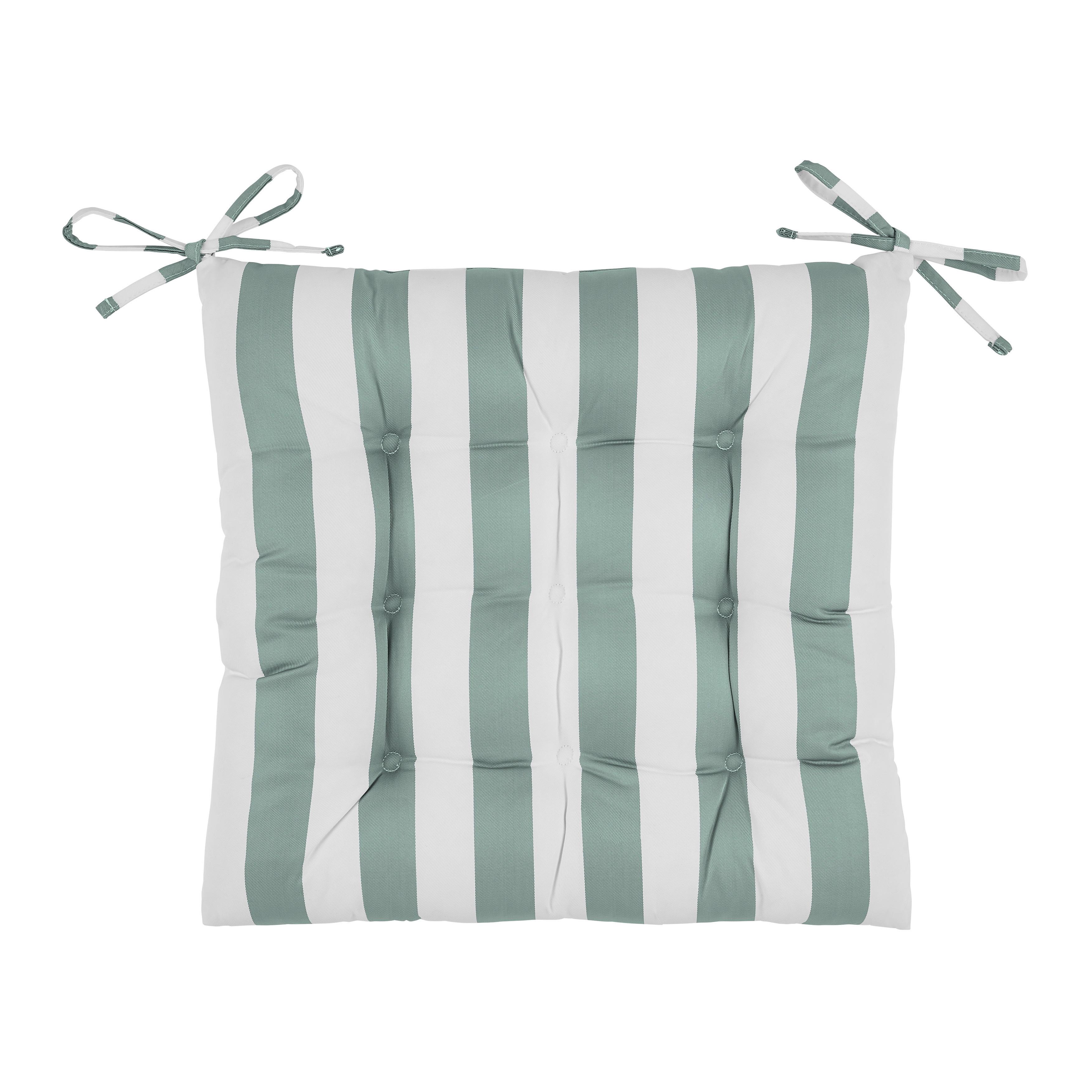 Sitzkissen Amore Streif Weiß/Mintgrün ca. 45x45cm - Weiß/Mintgrün, Textil (45/45cm) - Mömax