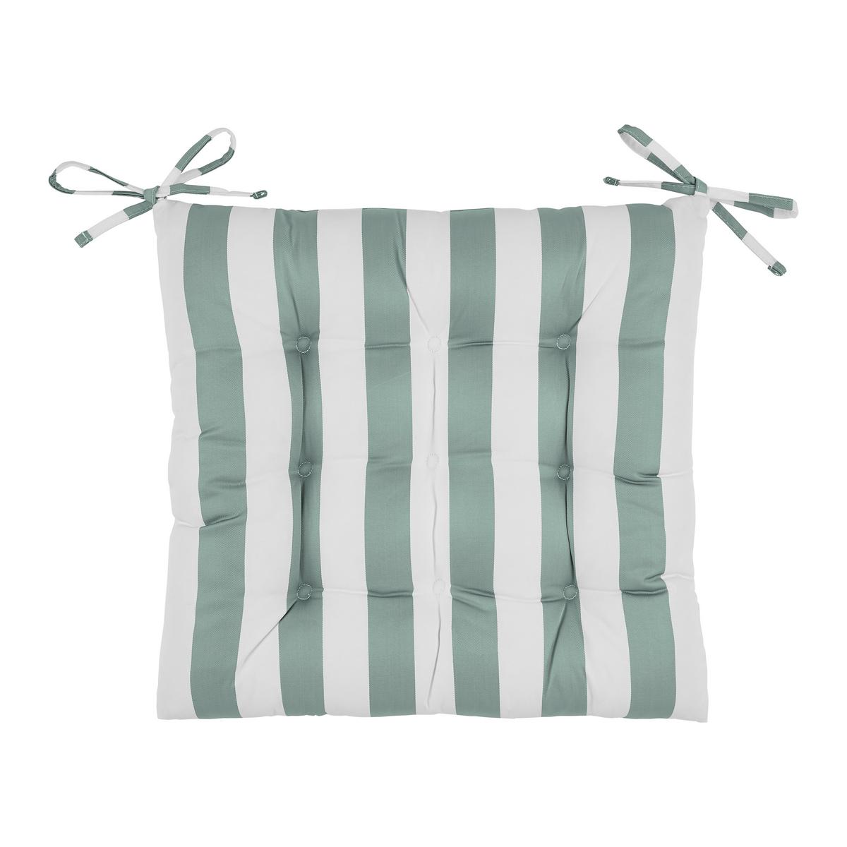 Sitzkissen Amore Streif Weiß/Mintgrün ca. 45x45cm - Weiß/Mintgrün, Textil (45/45cm) - Mömax