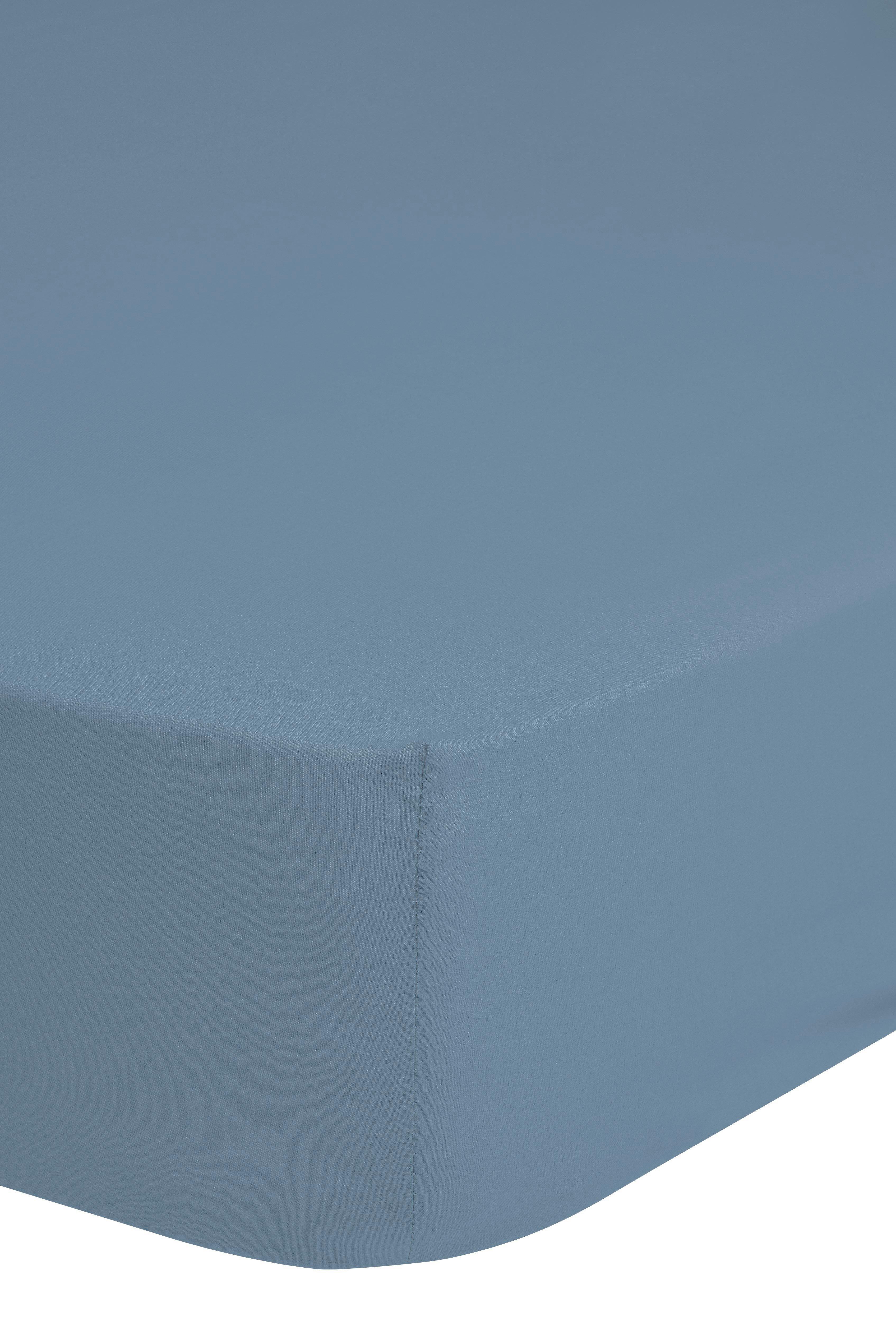 Spannleintuch Satin ca. 90x220cm - Blau, Basics, Textil (90/220cm) - MID.YOU