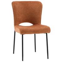 Stuhl Johanna Dunkelorange - Dunkelorange/Schwarz, MODERN, Textil/Metall (49/84/59,5cm) - Mömax