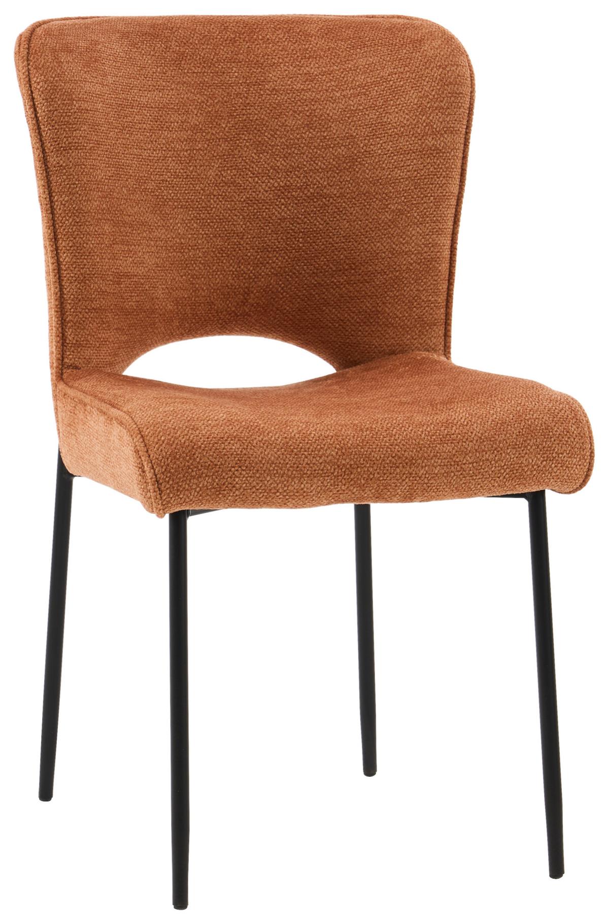 Stuhl Johanna Dunkelorange - Dunkelorange/Schwarz, MODERN, Textil/Metall (49/84/59,5cm) - Mömax