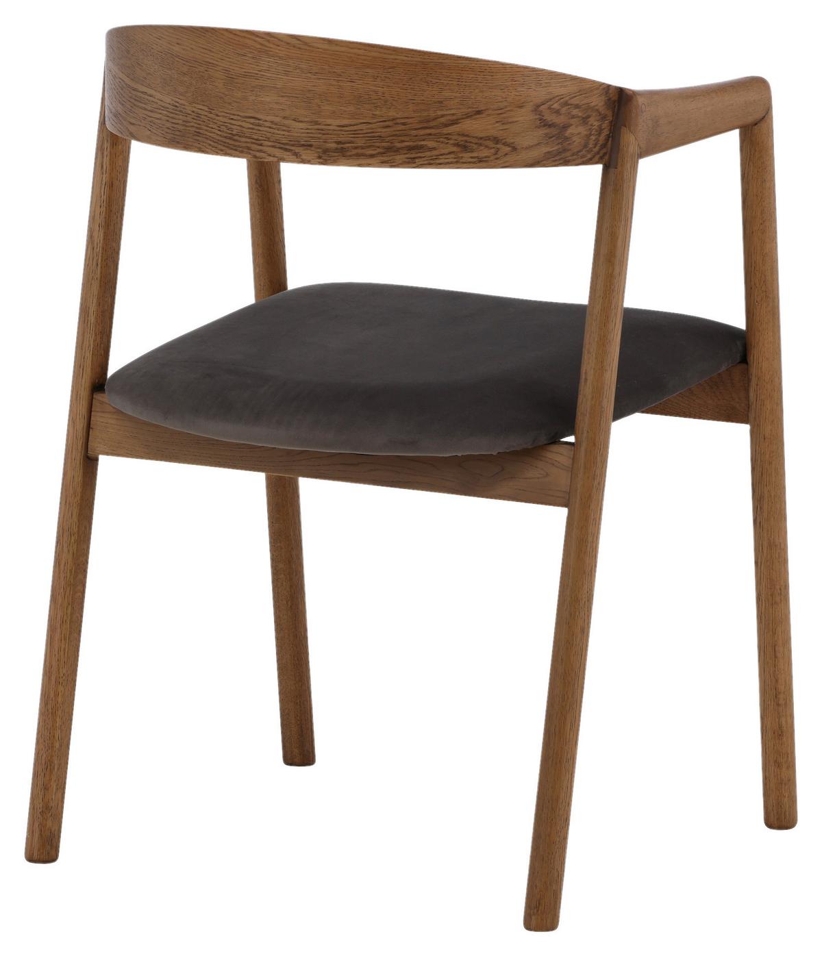 STUHL-SET LÅNGÖN - Braun/Grau, Design, Holz/Textil (53/76,5/56cm) - Livetastic