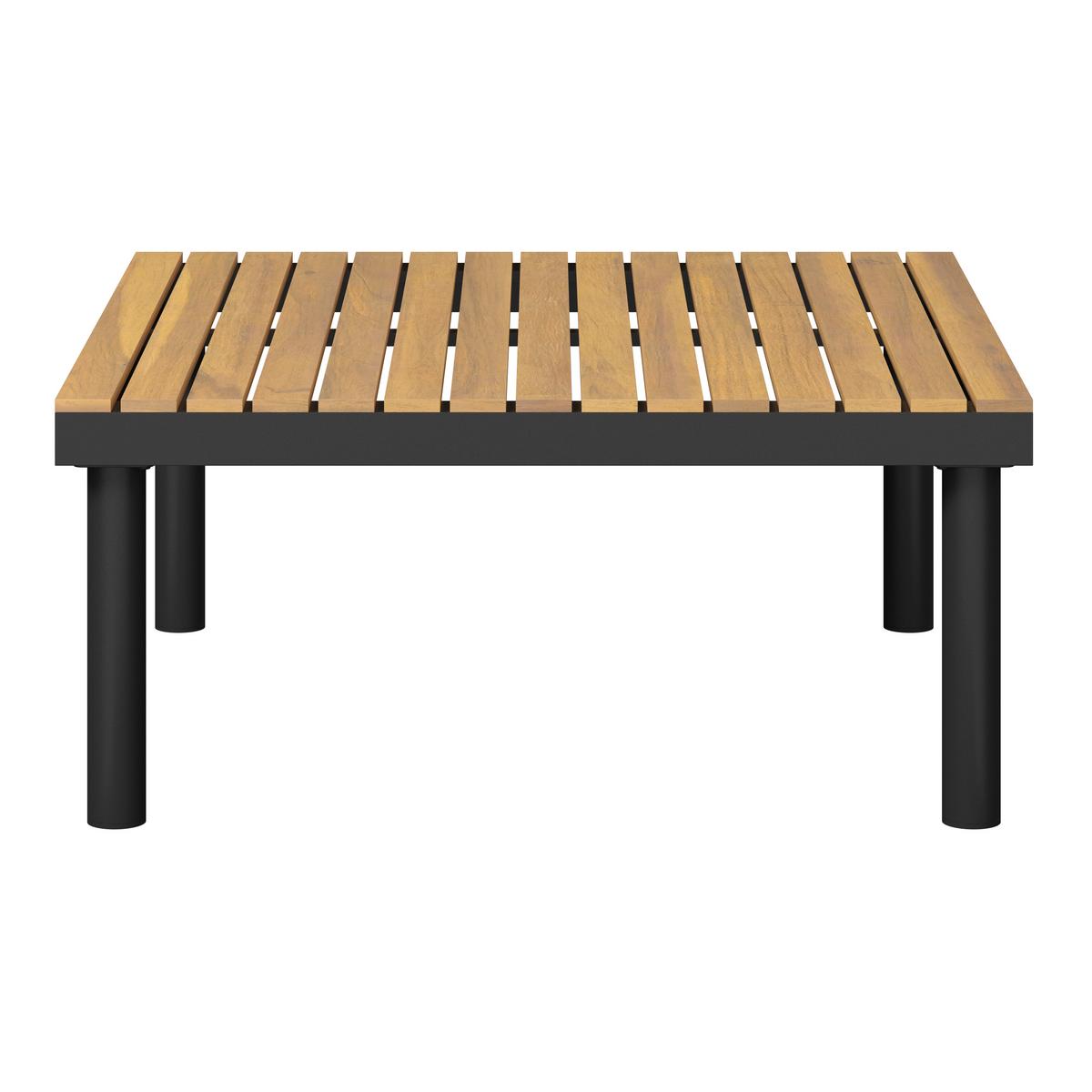 KOMPLET MEBLI TARASOWYCH BORIS - kolor akacjowy/czarny, Basics, metal/drewno (159/273,5cm) - Ambia Garden