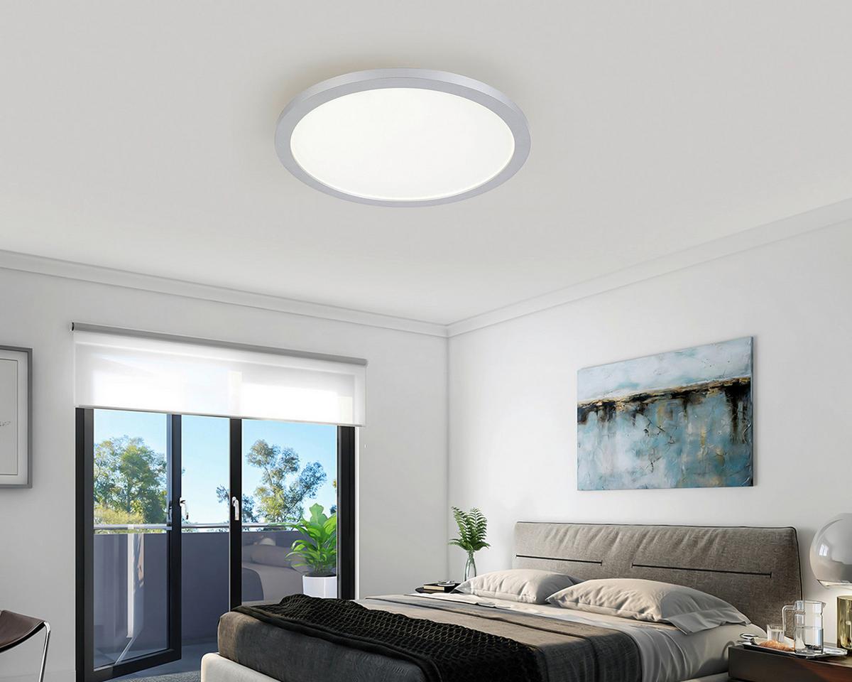 LED-Deckenleuchte Imo max. 16 Watt - Silberfarben/Weiß, ROMANTIK / LANDHAUS, Kunststoff (30/5cm) - Mömax