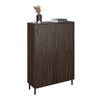 Highboatd Peonia Dunkelbraun - Dunkelbraun/Schwarz, MODERN, Holzwerkstoff/Metall (105/151/40cm) - Mömax