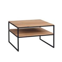 STOLIK KAWOWY MIKA 1 - dąb dziki/czarny, Natur, metal/drewno (65/65/45cm) - Livetastic