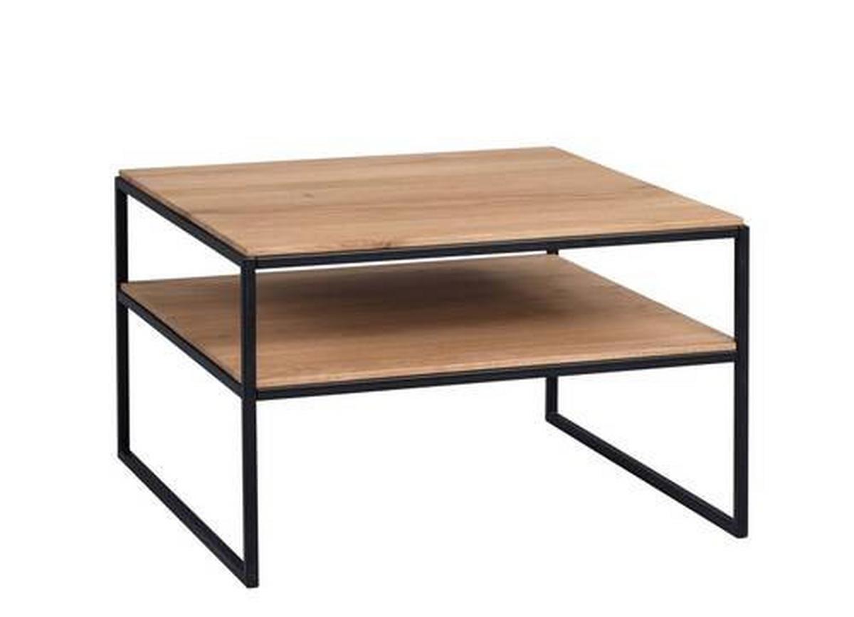 STOLIK KAWOWY MIKA 1 - dąb dziki/czarny, Natur, metal/drewno (65/65/45cm) - Livetastic