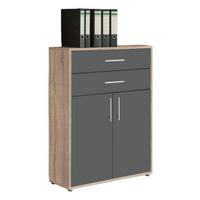 AKTENSCHRANK OFFICE EDITION - Anthrazit/Sonoma Eiche, LIFESTYLE, Holzwerkstoff (84,4/113,6/33cm) - MID.YOU