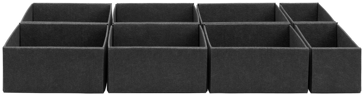 Schubladenbox Unit - L in Grau - Grau, KONVENTIONELL, Textil - Premium Living