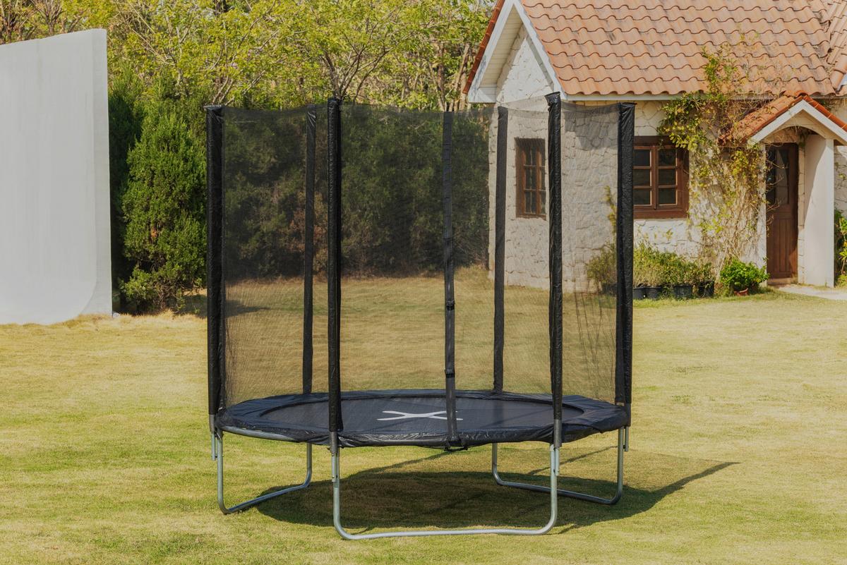 Trampolin Jump Schwarz Ø ca. 250cm - Schwarz, KONVENTIONELL, Kunststoff/Textil (250/239cm) - Mömax