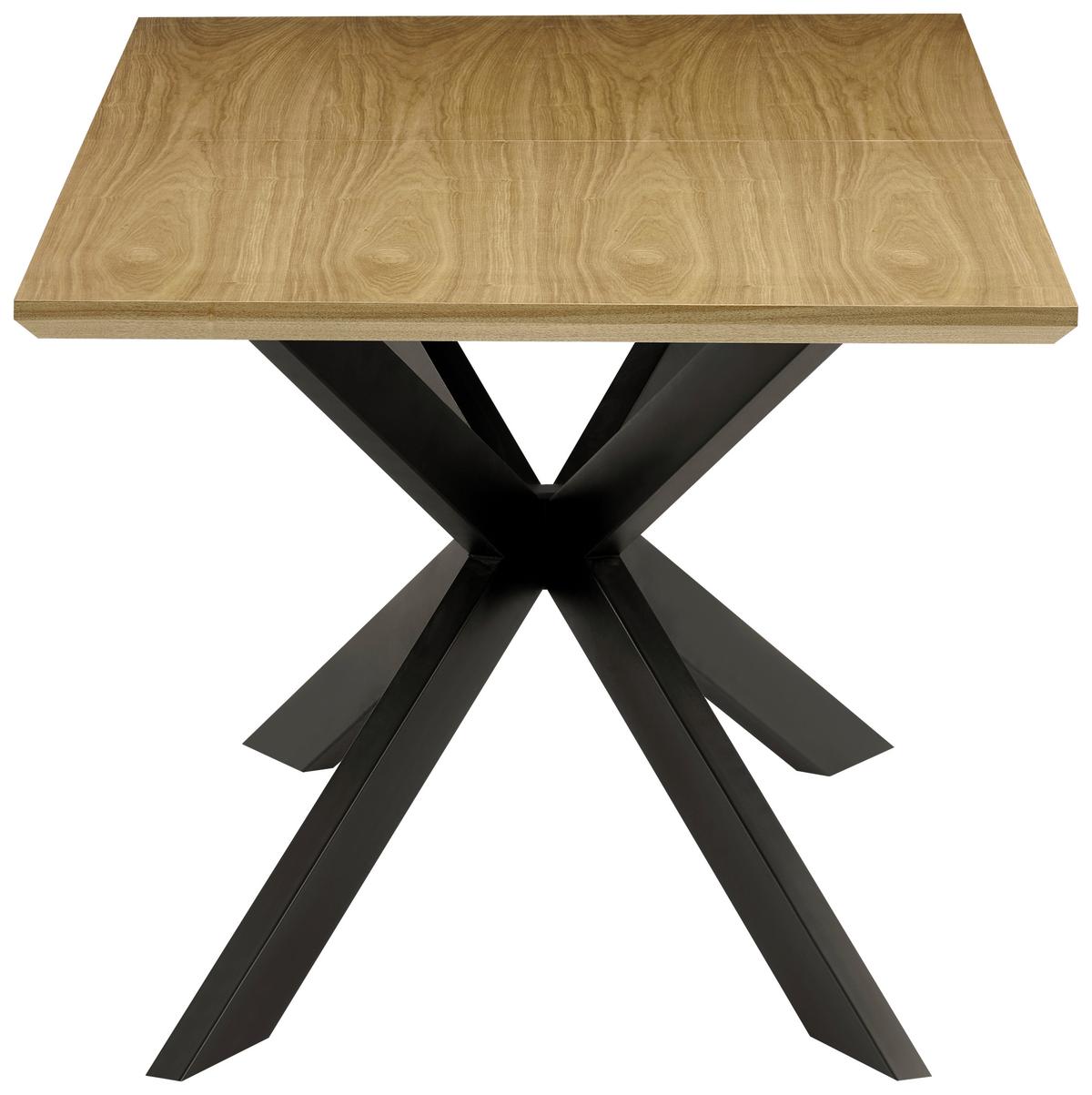Raztegljiva Miza Kalmar, Barva Hrasta, Črna, 180-230x90 - črna/barve hrasta, Moderno, kovina/leseni material (180-230/90/76cm) - P & B