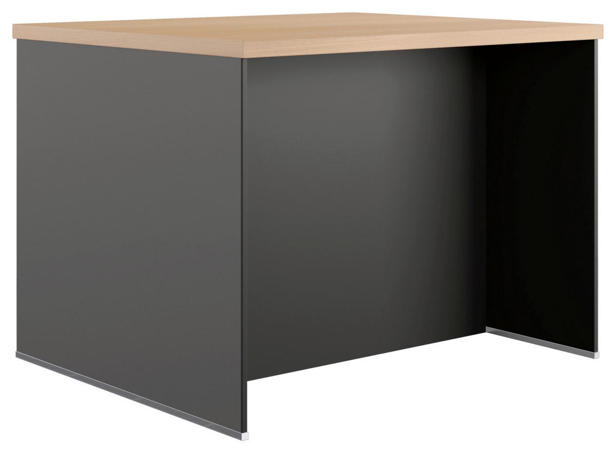 Kücheninsel IP1200 o. Geräte Graphitfarben - Edelstahlfarben/Eichefarben, Basics, Holzwerkstoff/Metall (123,4/91,8/96,6cm) - Impuls