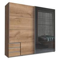Schwebetürenschrank Valencia Eichefarben ca. 225x210x65cm - Eichefarben/Silberfarben, KONVENTIONELL, Glas/Holzwerkstoff (225/210/65cm) - Mömax