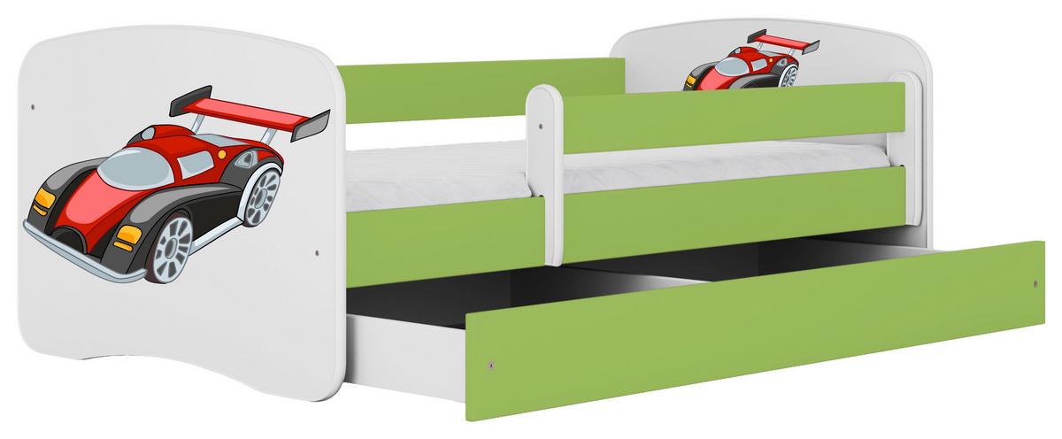 Otroška Postelja Babydreams, Bela, Zelena, 80x160cm - zelena/bela, Moderno, tekstil/leseni material (80/160cm) - MID.YOU