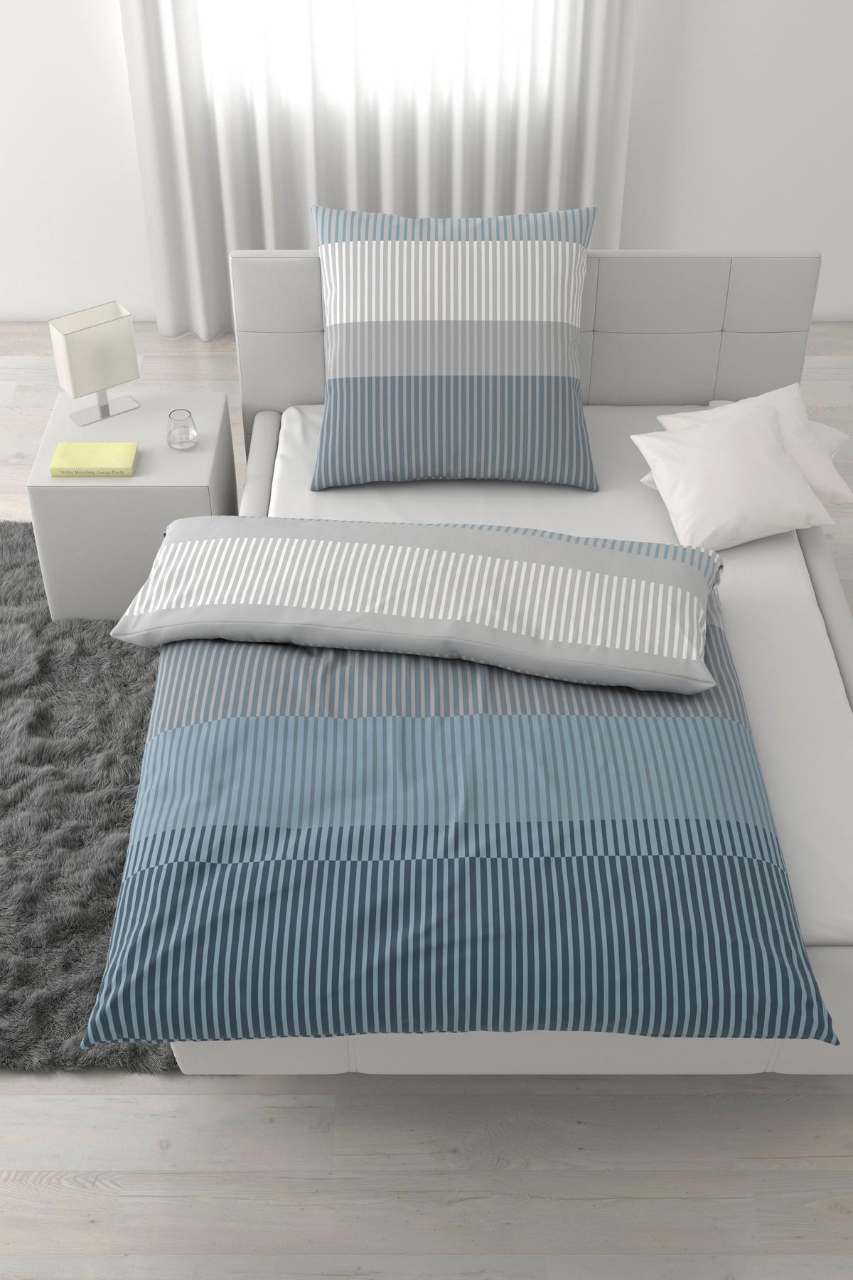 Bettwäsche Hannes Graublau ca. 135x200cm - Graublau, Textil (135/200cm) - Mömax