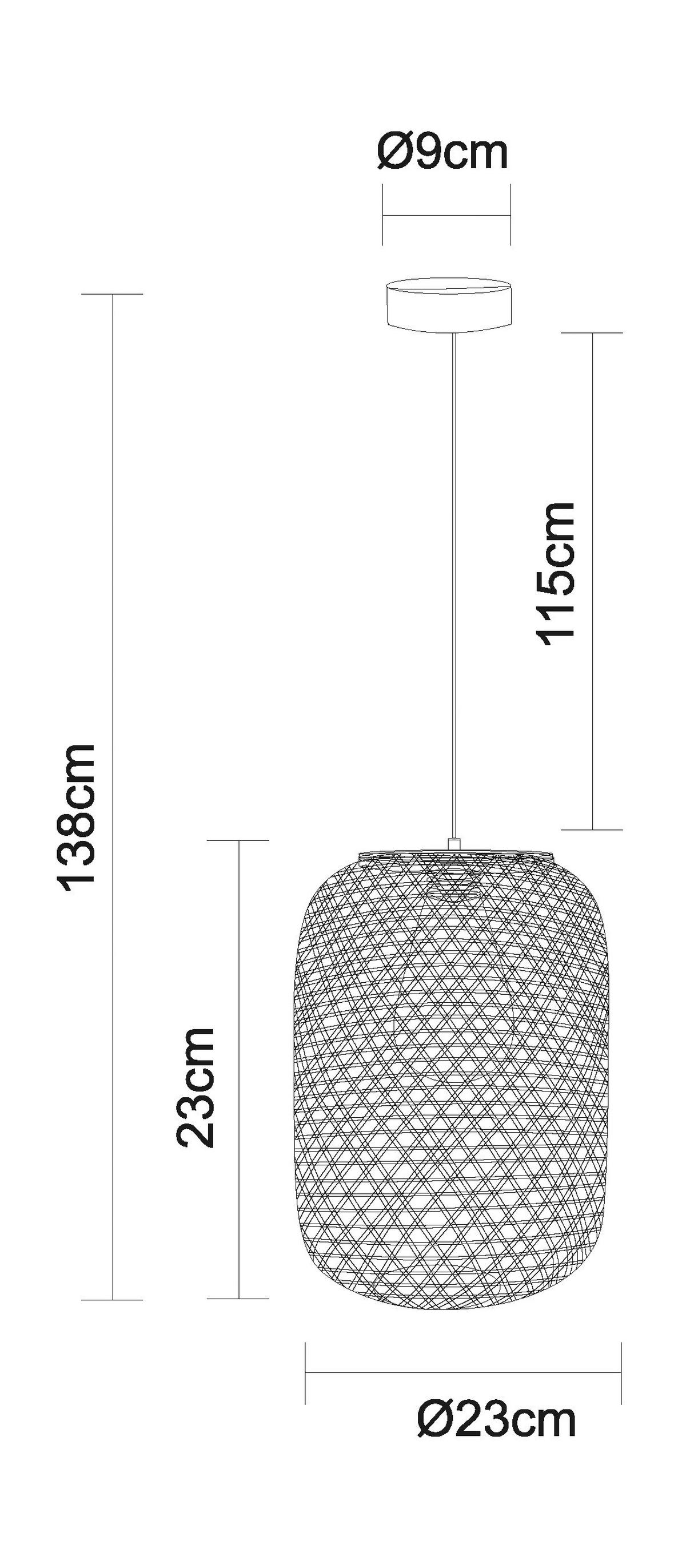 LAMPA WISZĄCA ILZ I - kolor naturalny, Design, tworzywo sztuczne/materiały naturalne (23/135cm) - Novel
