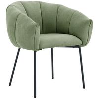 KRZESŁO Z PODŁOKIETNIKAMI LEJLA  -EXKLUSIV- - zielony/czarny, Design, metal/tkanina (66/78/72cm) - Carryhome