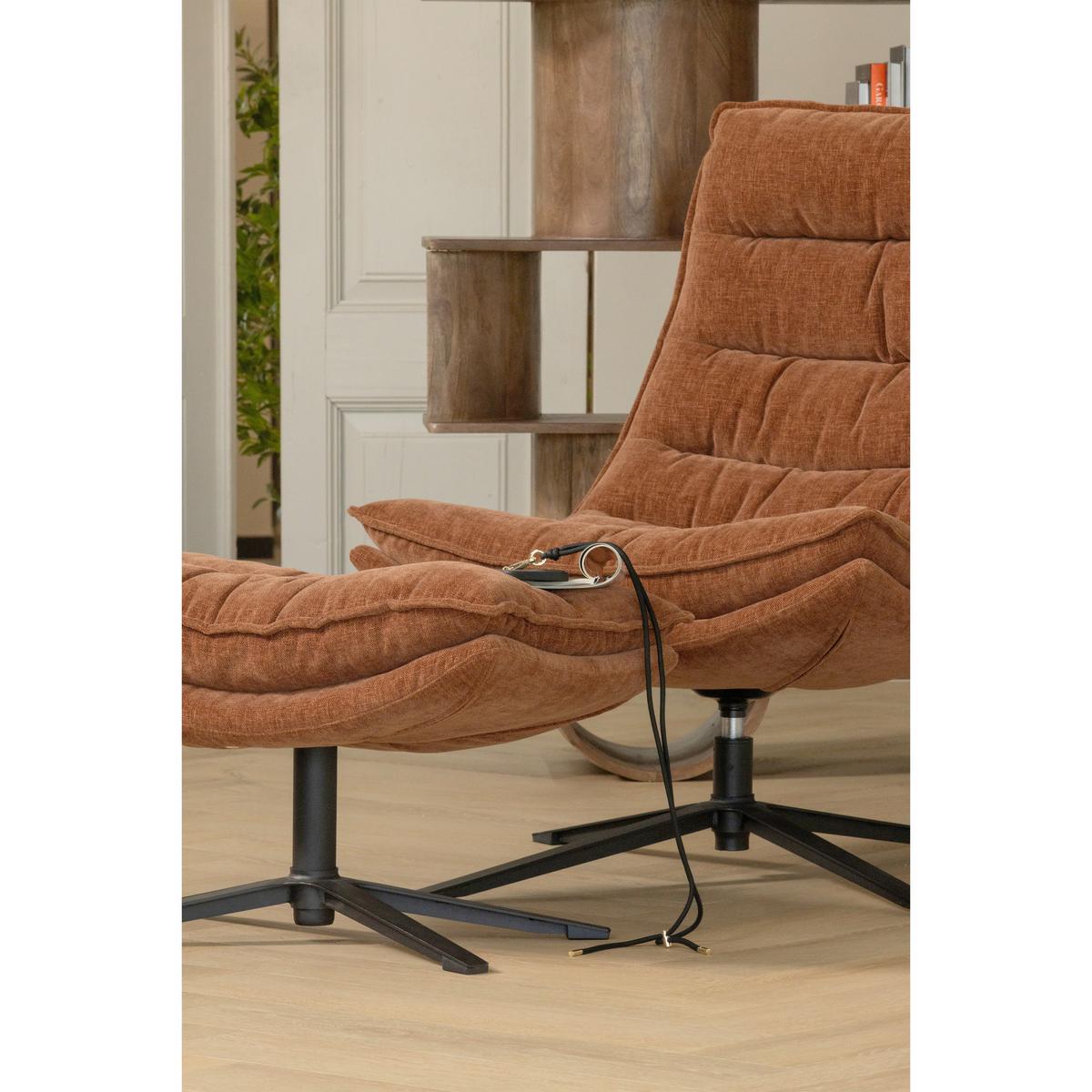 SESSELSET Kube Braun B: 77cm - Schwarz/Braun, Design, Textil/Metall (77/97/69cm) - Livetastic
