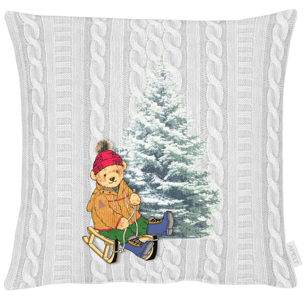 POSZEWKA NA PODUSZKĘ 4695 - szary, Basics, tkanina (46/46cm) - X-Mas