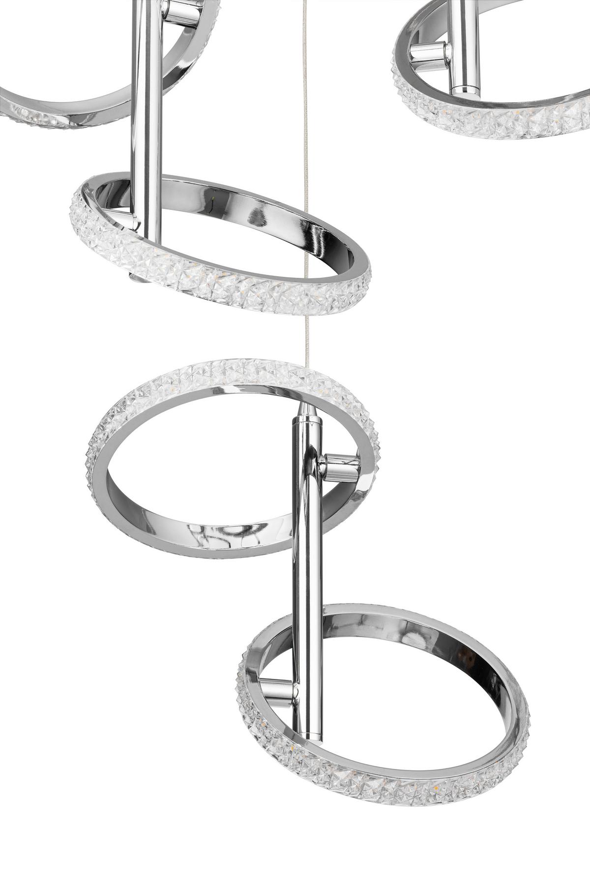 LED-Hängeleuchte Rong Chromfarben max. 24 Watt - Chromfarben, MODERN, Kunststoff/Metall (45,5/45,5/120cm)