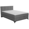 Oblazinjena Postelja Freddie, Siva, 140x200 - siva/črna, Moderno, kovina/tekstil (140/200cm) - Mömax