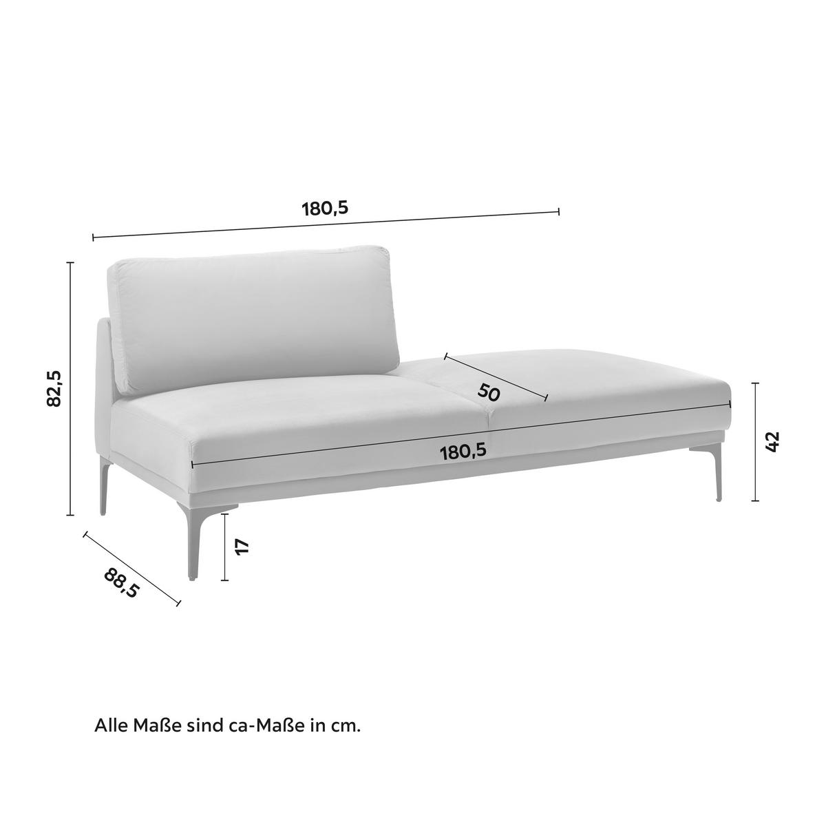 Sofa Tessa Dunkelgrau Samt - Dunkelgrau/Schwarz, MODERN, Textil/Metall (180,5/82,5/88,5cm) - Bessagi Home